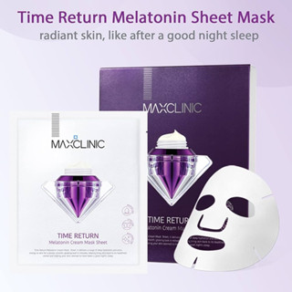 Maxclinic Time Return Melatonin แผ่นมาส์กหน้า 1 กล่อง (28 มล. x 4 แผ่น)