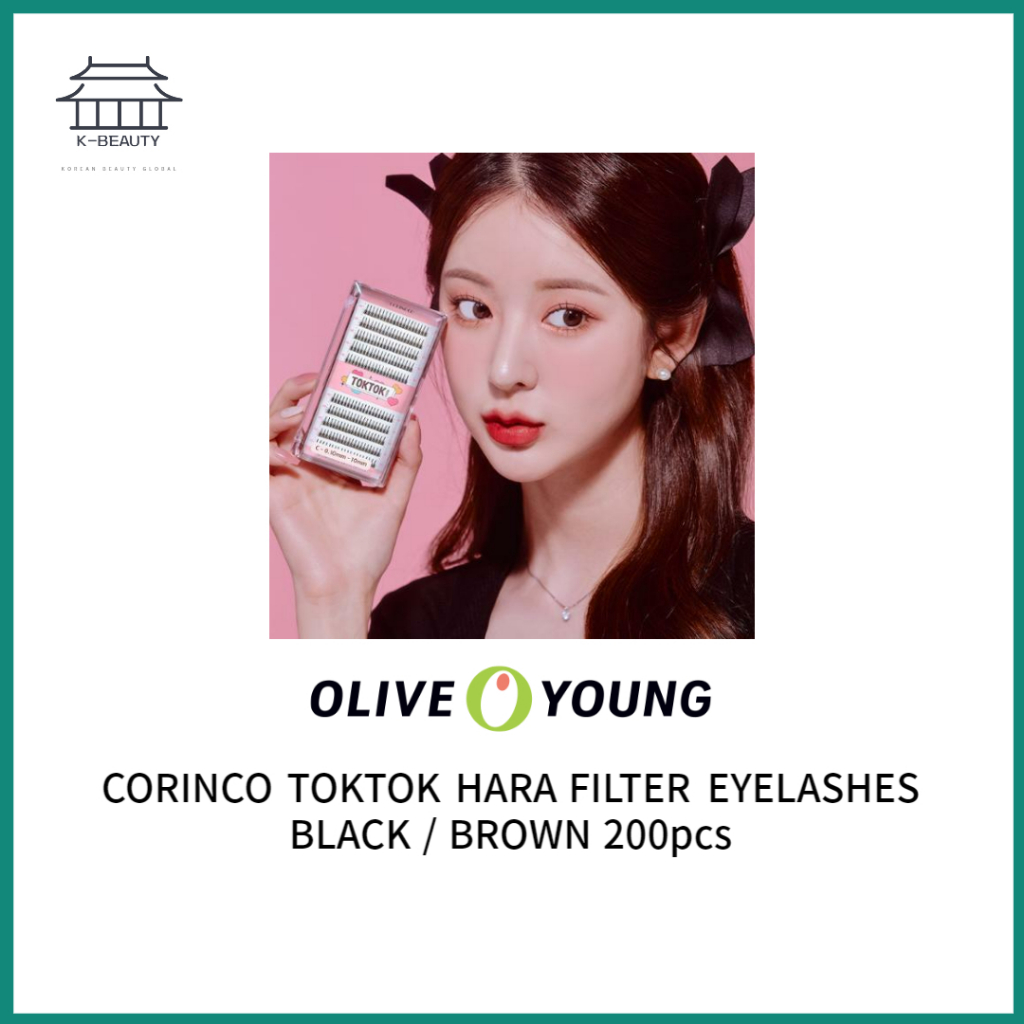 [Olive Young] เสื้อท็อปส์ 20. / Corinco Toktok Hara ฟิลเตอร์ขนตา สีดํา น้ําตาล 200 ชิ้น (9 มม. 10 มม. 11 มม. 12 มม.)