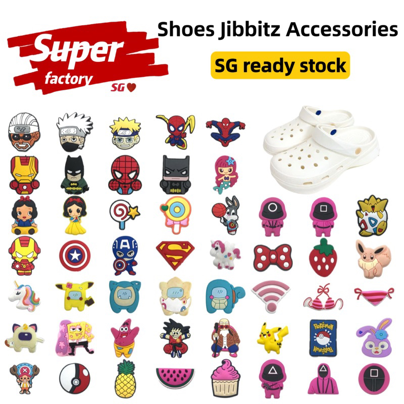 [SG Stocks]อุปกรณ์เสริมรองเท้าการ์ตูนอนิเมะ jibitz สําหรับ crocs