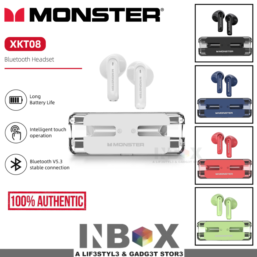 Monster (แท้) หูฟังไร้สาย Airmars XKT08