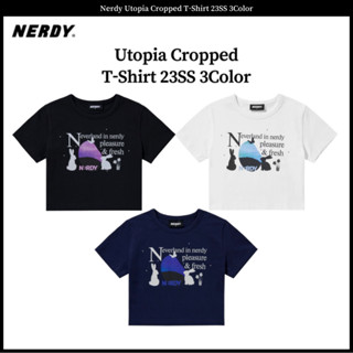 Nerdy Utopia เสื้อยืดครอป 23SS 3 สี