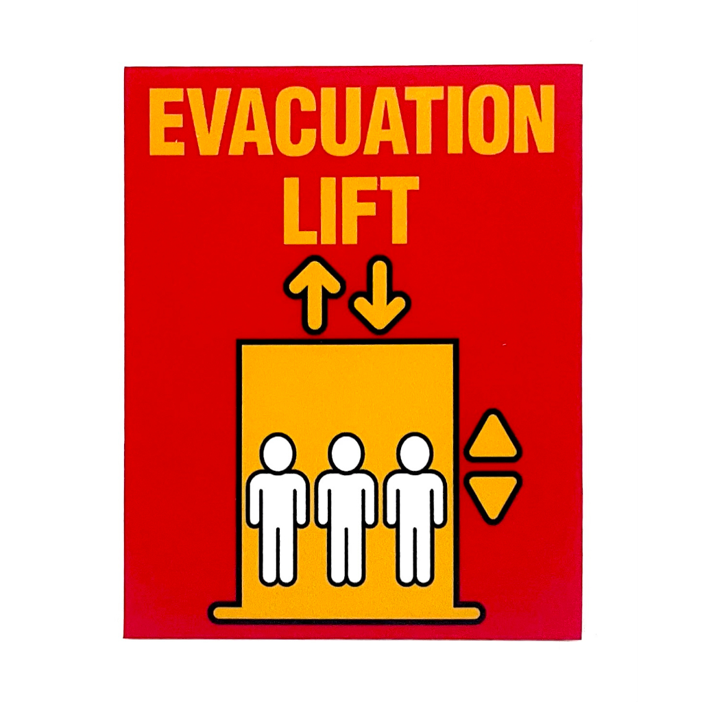 EVACUATION LIFT SIGNAGE ( 80mm x 100mm )
