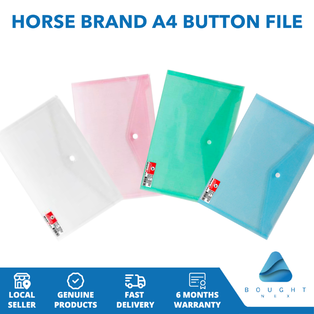 Horse Brand H112 A4 File Folder - ที่เก็บเอกสารโปร่งใสสําหรับอุปกรณ์การเรียน