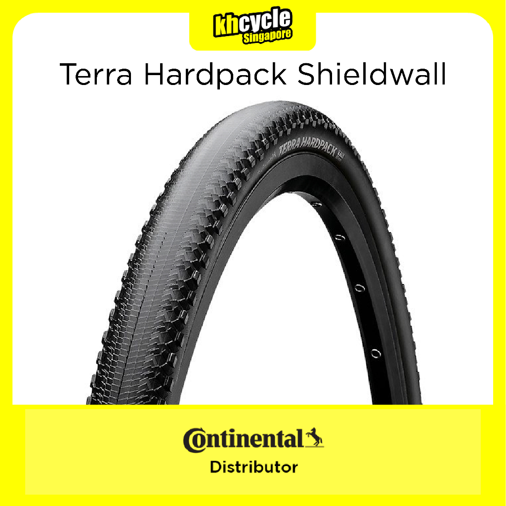 Continental Tyres Terra Hardpack Shieldwall พับได้ สีดํา/ดํา 650x50 ไม่มียาง
