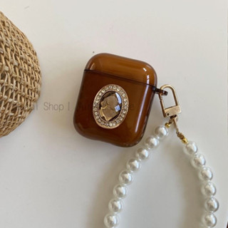 เคสหูฟังบลูทูธไร้สาย TPU นิ่ม กันตก ประดับเพชร และไข่มุก เรียบง่าย สําหรับ AirPods 1 2 3 Pro Pro2 3 2 Pro2