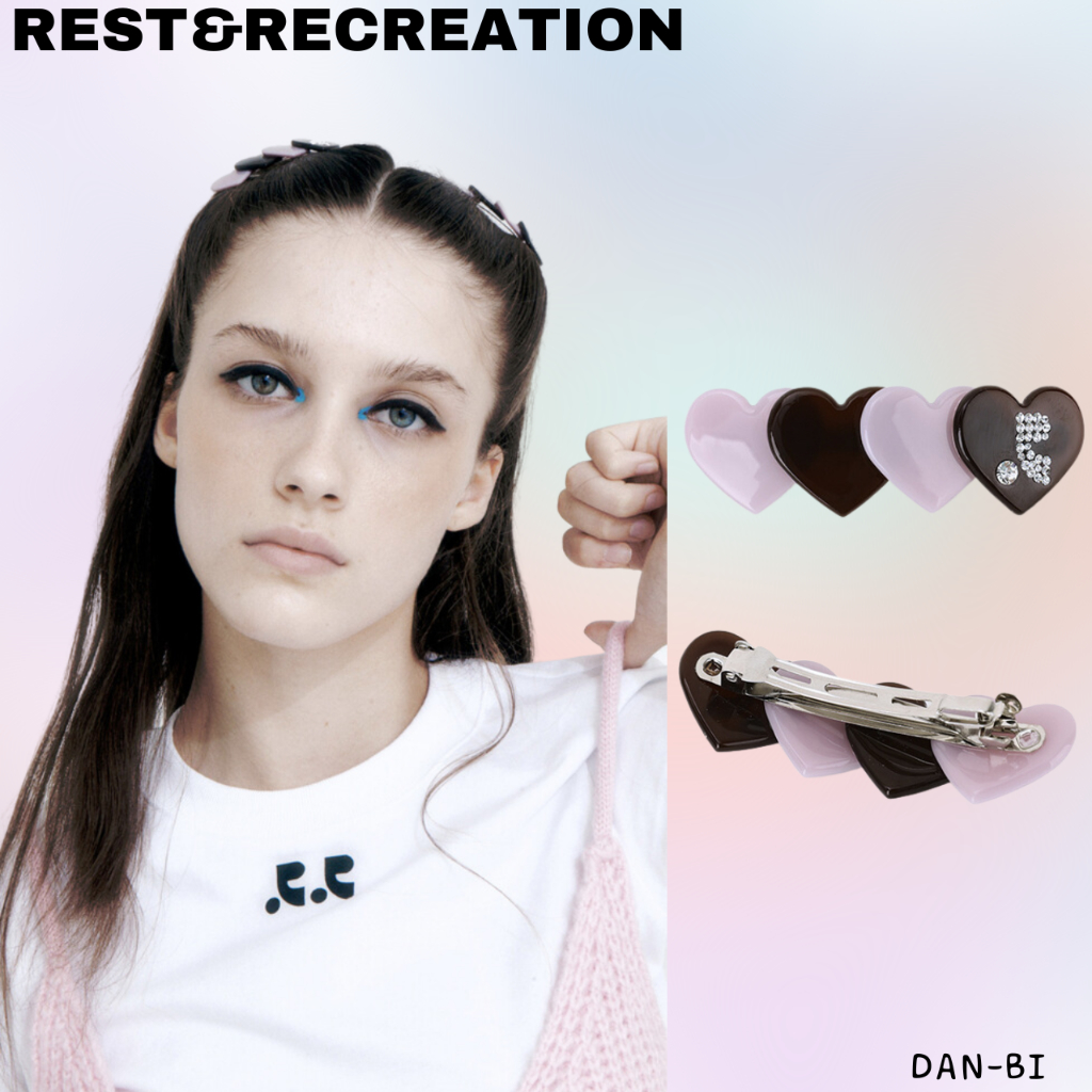 [REST&RECATION] RR LOGO HEART HAIR PIN MULTI