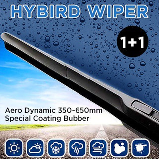 Hybrid wiper 1+1 ใบปัดน้ําฝนรถยนต์ / อุปกรณ์เสริมในรถยนต์ / ที่ปัดน้ําฝนรถยนต์ / ที่ปัดน้ําฝนกระจกหน้ารถ