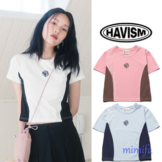 Havism เสื้อครอป บล็อกสี S/S