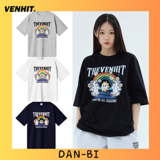 [VENHIT] เสื้อแขนสั้น ลายหมี สีรุ้ง น่ารัก 4 ขนาด M~2XL 4 สี สีเทา สีดํา น้ําเงินเข้ม สไตล์เกาหลี สําหรับผู้หญิง