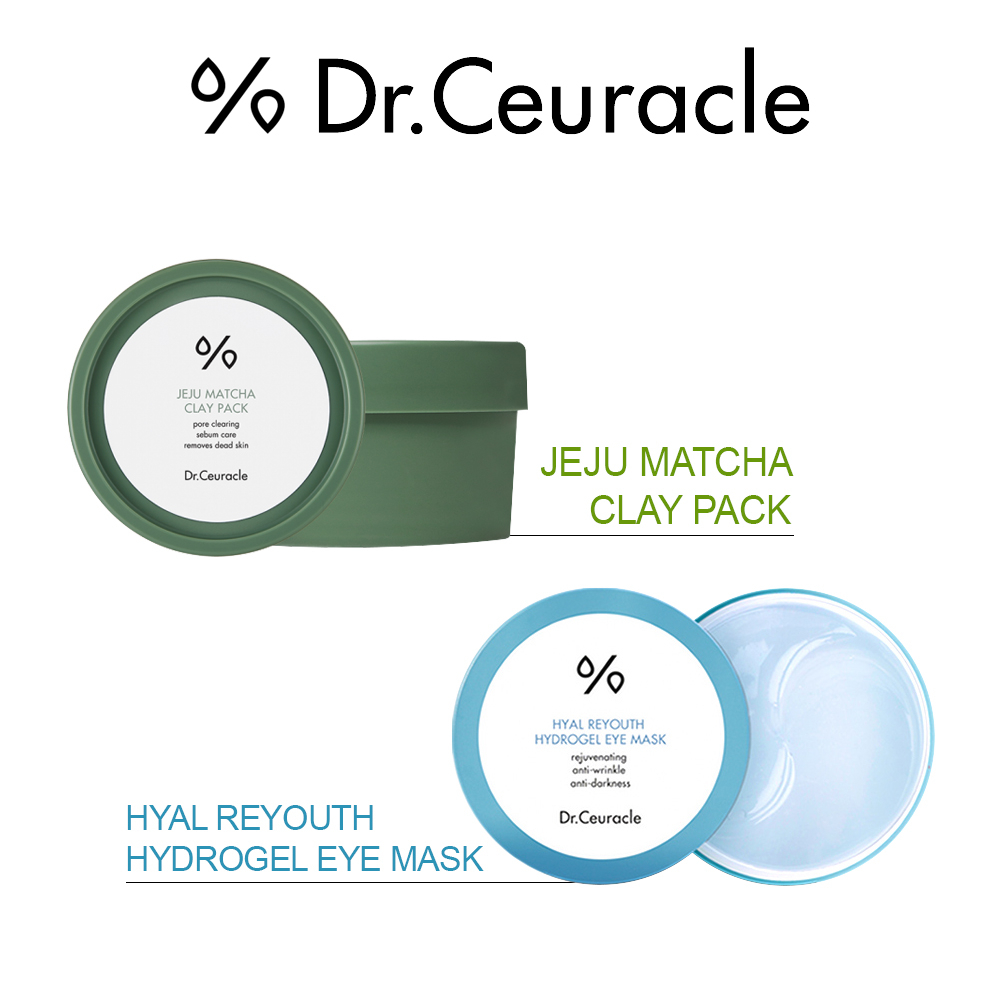 Dr.ceuracle Hyal Reyouth Hydrogel Eye Mask 60EA  | Jeju Matcha Clay Mask 115g