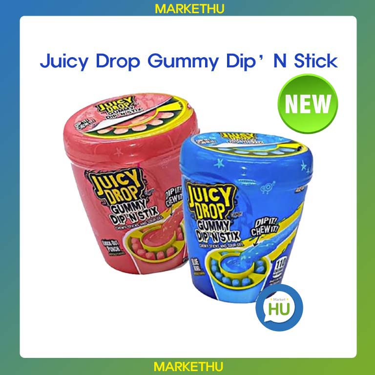 Juicy Drop Gummy Dip'N Stick 96 กรัม 2 รส รสสตรอเบอร์รี่ ราสเบอร์รี่ / โคเรีย เจลลี่