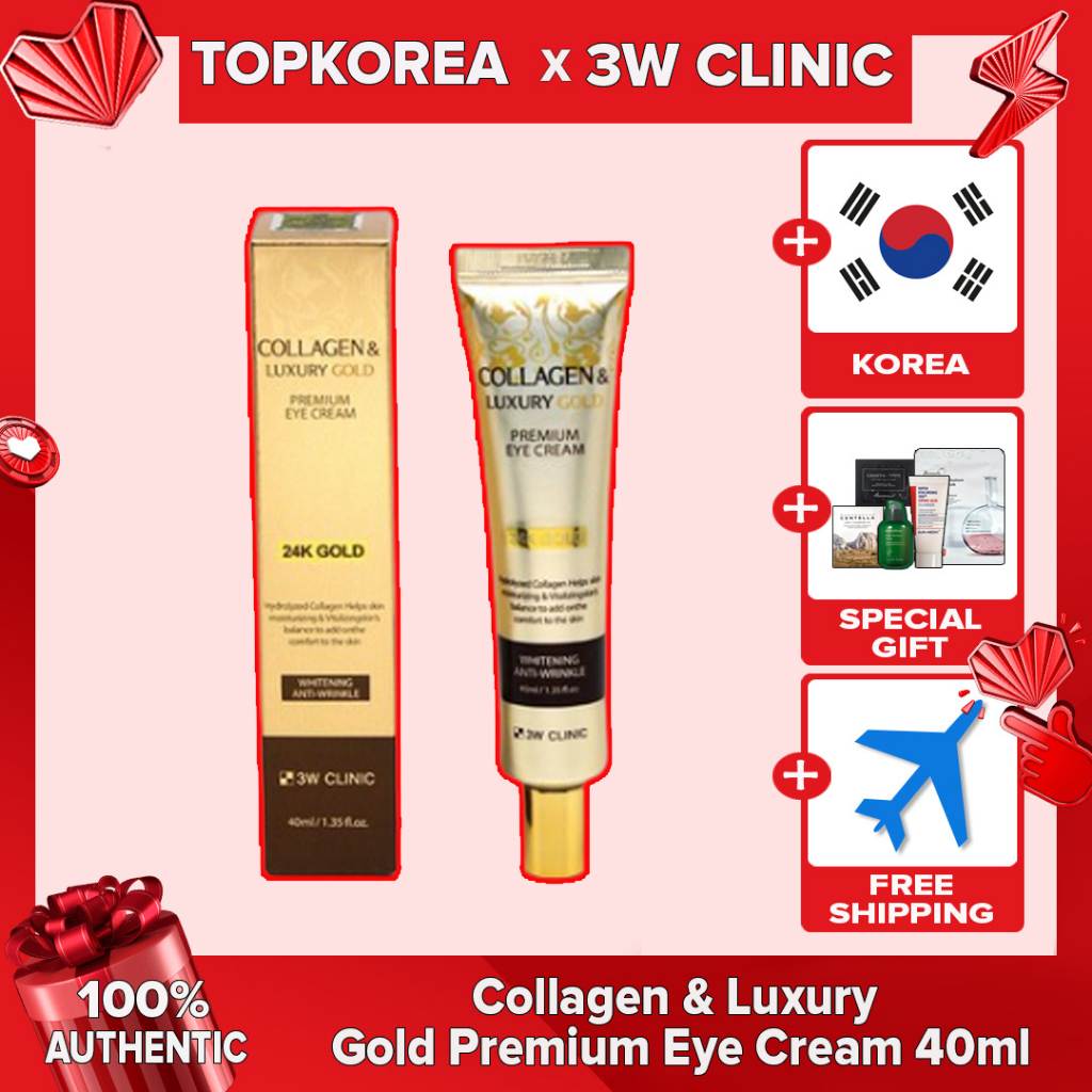 3W CLINIC คลินิก 3W Collagen & Luxury Gold Premium Eye Cream 40ml / TOPKOREA / จัดส่งจากเกาหลี