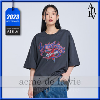 ✿ Acme de la vie ✿ Adlv เสื้อยืดคอกลม แขนสั้น พิมพ์ลายดาว สไตล์เกาหลี สําหรับผู้หญิง และผู้ชาย 2023SS