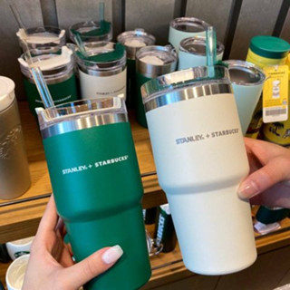 Starbucks Korea Stanley Creme/Copo Verde Quencher Tumbler จากเกาหลี