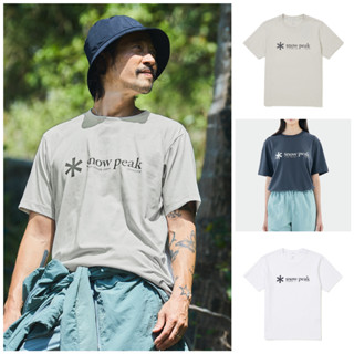 (S23MUFTS67) เสื้อยืดแขนสั้น พิมพ์ลายโลโก้ SNOWPEAK แบบแห้งเร็ว