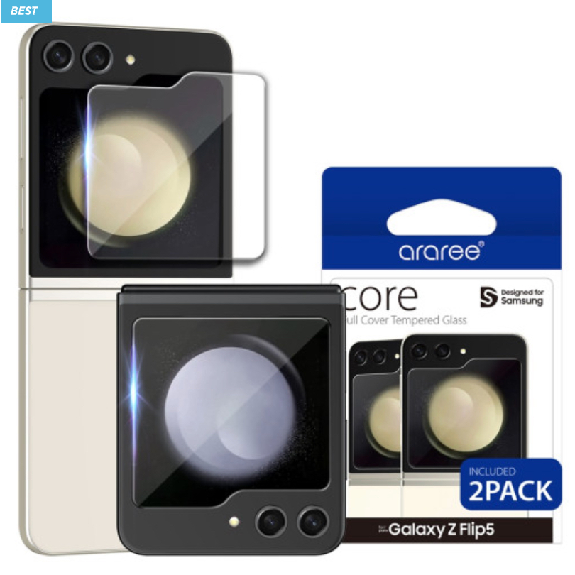 Araree - ฟิล์มกระจกนิรภัย เพื่อความเป็นส่วนตัว สําหรับ galaxy z flip 5 flip5 2 ชิ้น