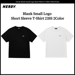 เสื้อยืดแขนสั้น พิมพ์ลายโลโก้ Nerdy Blank ขนาดเล็ก 23SS 2 สี