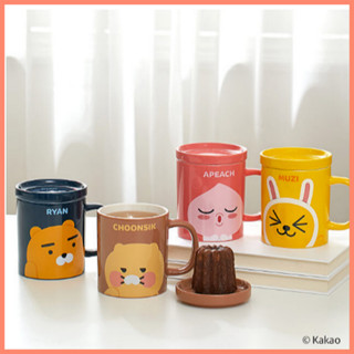 KAKAO FRIENDS New Signature Lid Mug  ถ้วยแก้ว Ryan Apeach Muzi Choonsik