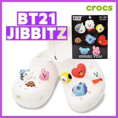 Crocs BT21 Jibbitz ชุดจี้ BTS Crocs Jibbitz 8 ชิ้น