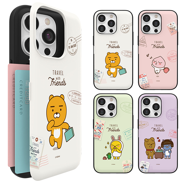 Kakao Friends Official {iPhone16/15/14|GALAXY S26/S25/S24}◀  ทริปแม่เหล็กการ์ดเคสโทรศัพท์