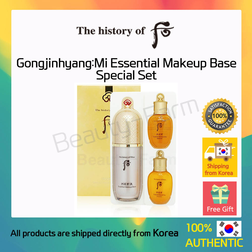[The History of whoo] Gongjinhyang:Mi Essential Makeup base Special Set 40 มล. /whoo เบสแต่งหน้าที่จําเป็น /whoo Balancer /whoo Emulsion /moist /bright /lively skin /Pink base