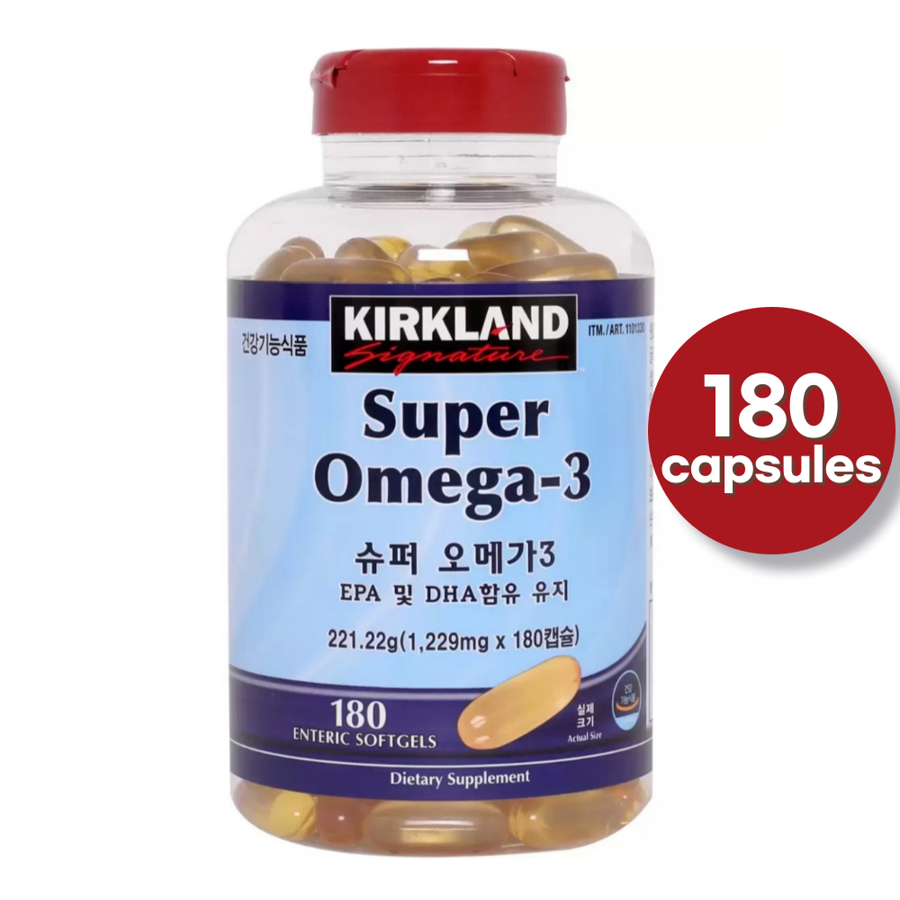 (180 Ct) KIRKLAND น้ํามันปลา Super Omega3 1229 มก. x