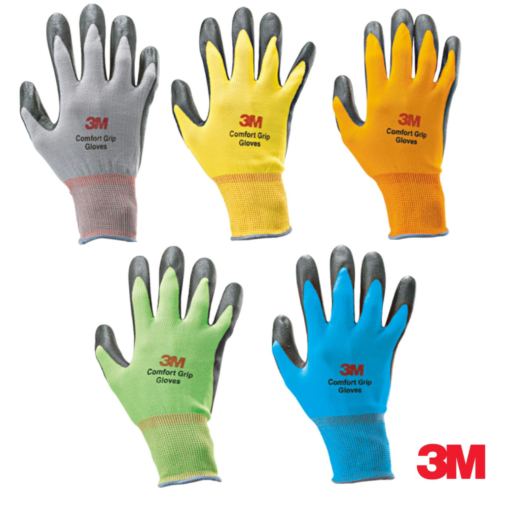 [3M] Comfort Grip Gloves / 5 Colors / Nitrile Foam Coated Safety Gloves / การรับรอง 