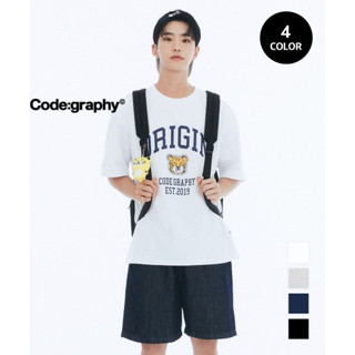 [CODEGRAPHY Cgp] เสื้อยืดแขนสั้น พิมพ์ลายโลโก้เสือ CGP 4 สี