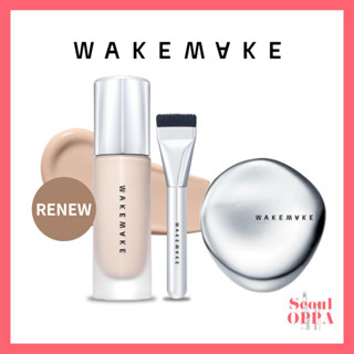 [WAKEMAKE] Water Velvet Cover Foundation 30ml SPF30 PA++ / Cushion 15g SPF50 PA+++ เนื้อแมตต์กํามะหยี่ คุชชั่น รองพื้น แต่งหน้า Foundation Air Cushion Semi Matte Makeup Base 4 Shades Colors