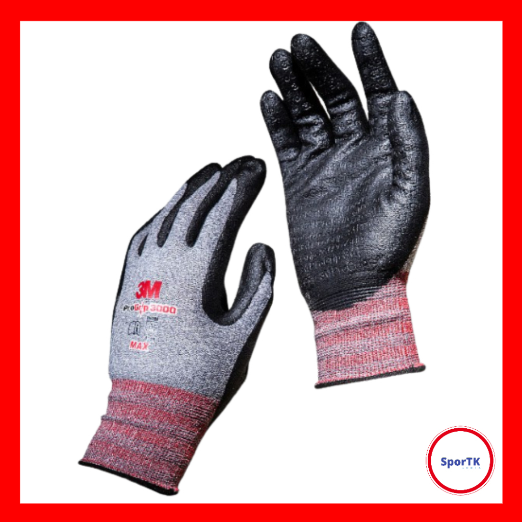 3m Pro Grip 3000 Max ถุงมือทํางาน 1P, 5P (S / M / L) สีดํา