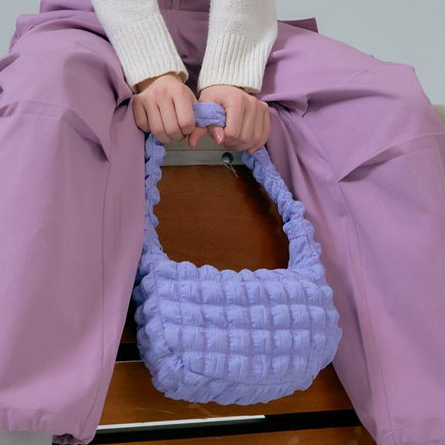 Shoopen Bubble Pom Pom Wrinkle Mini Hobo Bag ของแท้ 100%