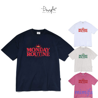 เสื้อยืด พิมพ์ลาย MONDAY ROUTINE STITCH SS สําหรับผู้ชาย