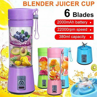380ml 6 Blades Mini Portable Electric Fruit Juicer USB Rechargeable Smoothie Maker Blender Machine Sports Bottle Jui