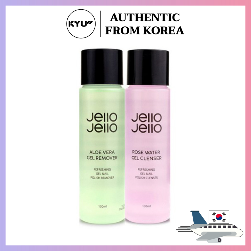 Jello Jello เจลว่านหางจระเข้รีมูฟเวอร์ / โรส วอเตอร์ เจล คลีนเซอร์ 130มล | Jello Jello Aloe Vera Gel Remover / Rose Water Gel Cleanser 130ml