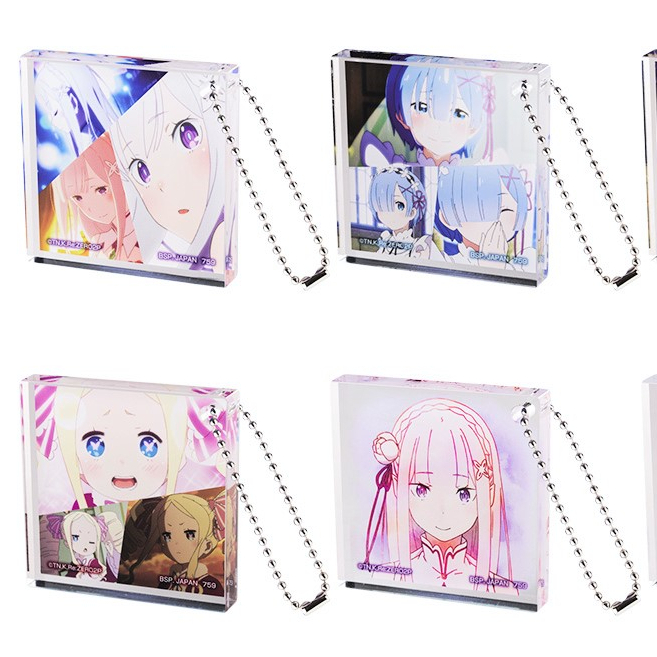 REJOICE Japan Ichiban Kuji Rezero Re Zero Life - ชื่นชมยินดีเลดี้ในแต่ละแขน Acritz พวงกุญแจอะคริลิคห