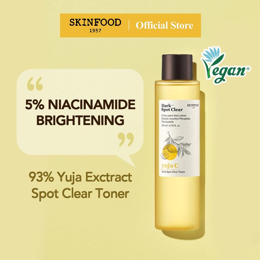 [SKINFOOD Official] โทนเนอร์ยูจา ซี 200ml ดูแลฝ้า กระ จุดด่างดำ ผิวกระจ่างใส Yuja C Dark Spot Clear Toner