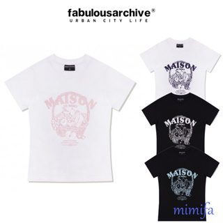 Fabulousarchive เสื้อยืด แขนสั้น ลายผลไม้ สแปนเด็กซ์ สําหรับผู้หญิง