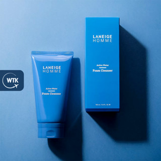 LANEIGE Homme Active Water Cleansing Foam คลีนซิ่งโฟม 150 กรัม - ผู้ชาย (ผู้ชาย) คลีนเซอร์ ให้ความชุ่มชื้น ฟองสบู่