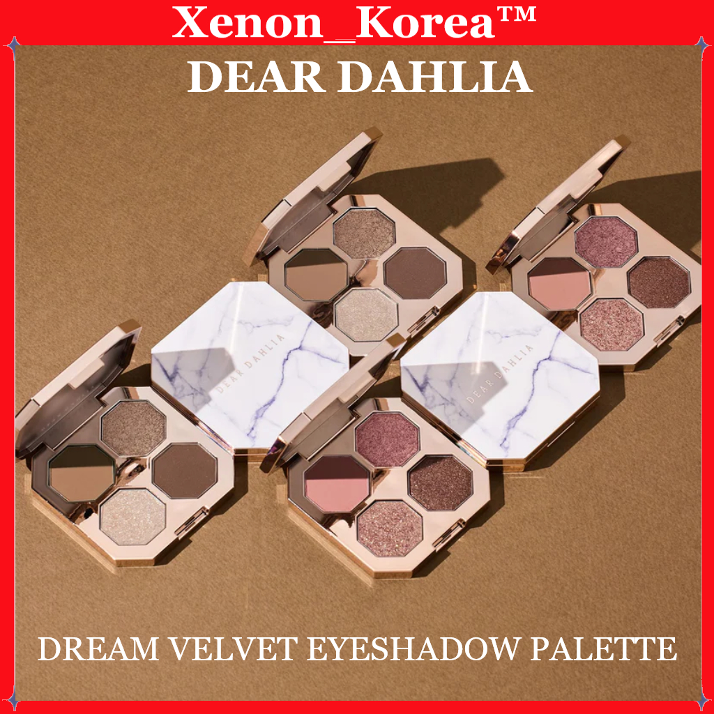 [DEAR Dahlia] ♦พิเศษ♦ Dream VELVET พาเลตต์อายแชโดว์ + แปรงปัดแก้ม 4 เฉด _5.1 กรัม // 0.17 ออนซ์