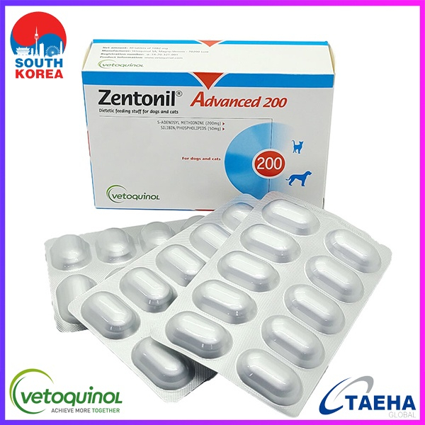 Vetoquinol Zentonil Advanced 200 อาหารเสริมตับสุนัขและแมว 30 แคปซูล