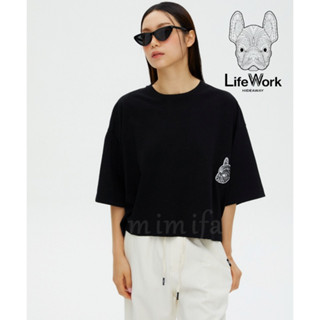 [LIFEWORK] ของแท้ 100% ผู้หญิง ผ่าข้าง เสื้อยืดแขนสั้น แฟชั่นเกาหลี