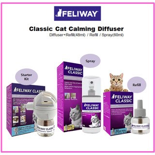 [FELIWAY] เครื่องกระจายแสงสงบแมว คลาสสิก (ดิฟฟิวเซอร์ + รีฟิล 48 มล. / รีฟิล / สเปรย์ 60 มล.)