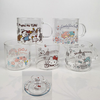 Sanrio Kitty Melody Minna No Tabo Twin Star Snoopy 400ml Glass Cup 230324