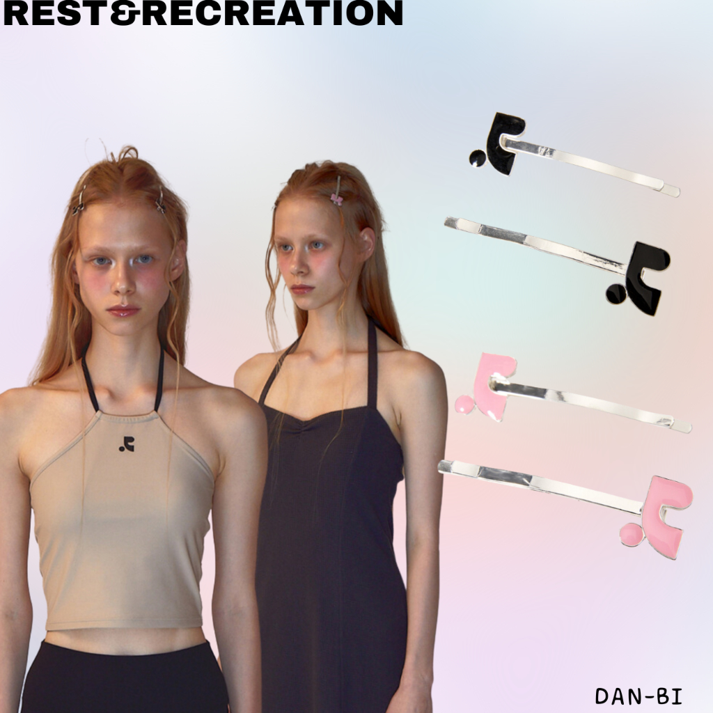 [REST&RECREATION] Rr แฮร์พินโลหะ สีชมพู สีดํา ของแท้ 100%