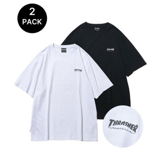 [THRASHER] เสื้อยืด Essential สีดํา ขาว 2 แพ็ค