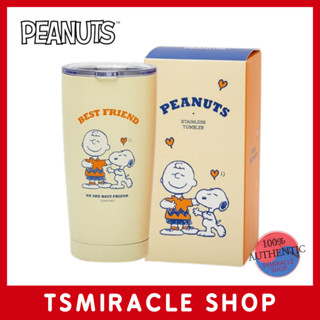 Peanuts Snoopy&amp;Charlie แก้วน้ําสเตนเลส เนื้อแมตต์ มีฉนวนกันความร้อน สองชั้น ขนาด 500 มล.