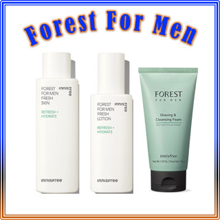 Innisfree Forest Forest Forest For Men Set (โฟมโกนหนวด, โลชั่นสด, ผิวสดชื่น)