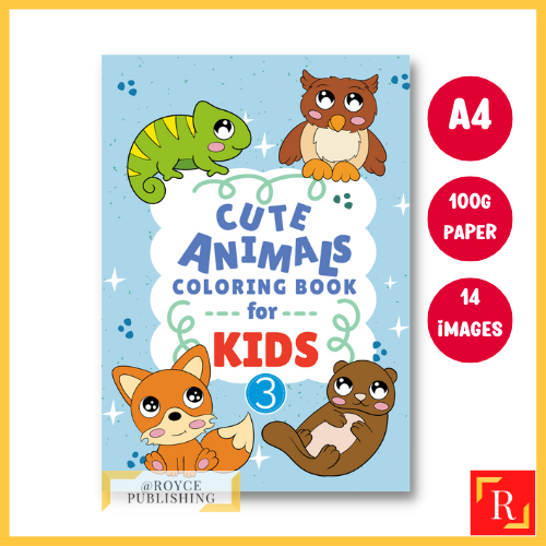 หนังสือการคํานวณสัตว์น่ารักสําหรับเด็กก่อนวัยเรียนและเด็กวัยหัดเดิน 5 - (A4 14 ภาพ 100gsm) ROYCE PUB