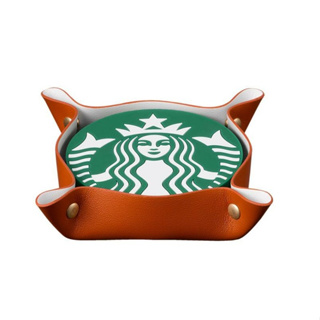 🎀【พร้อมส่ง】 2023 แก้วสตาร์บัคส์เกาหลี Starbucks Korea Black&amp;Green Silicone Coaster(4P)