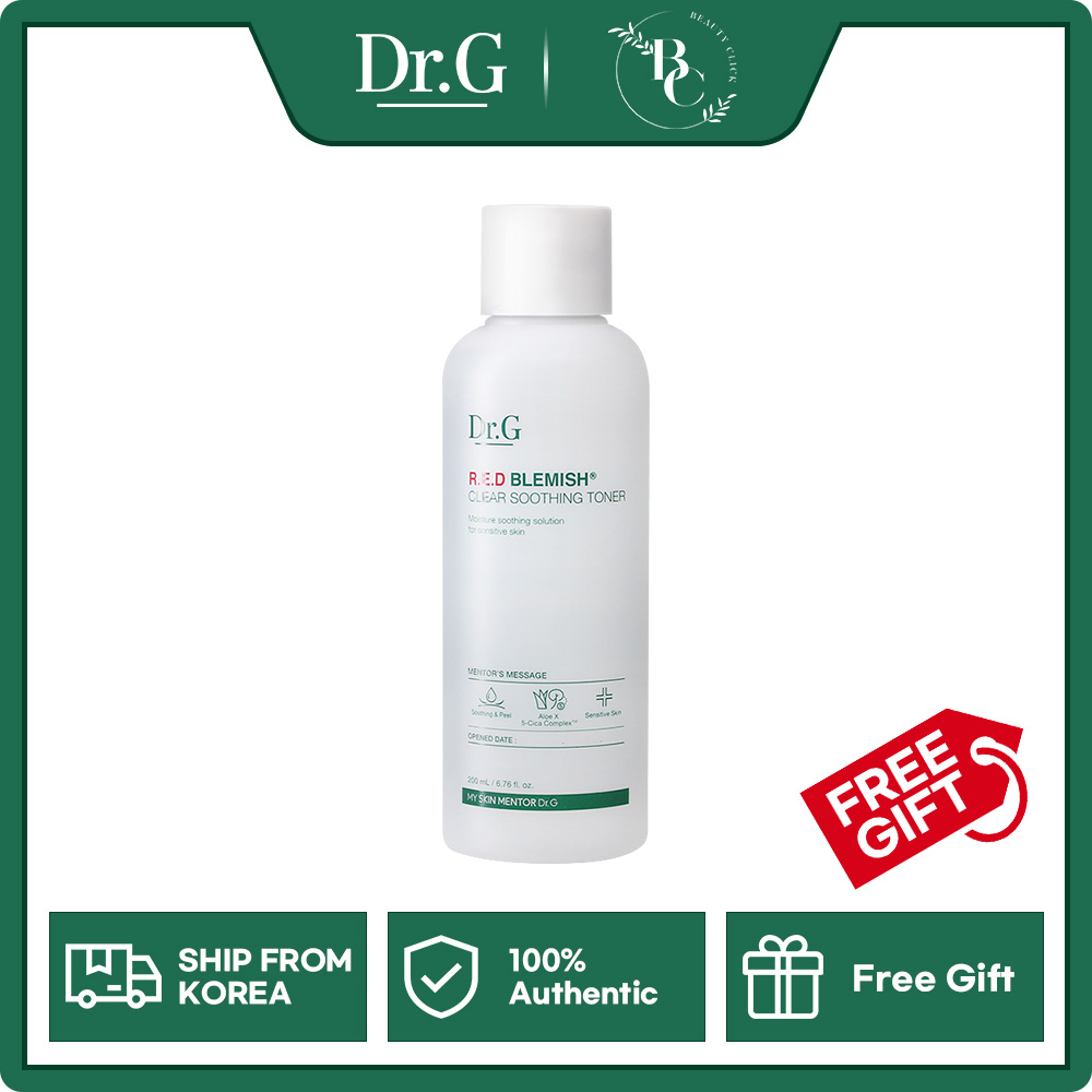 ลดราคา (Expire 2025/07) [ Dr.G ] Red Blemish Clear Soothing Toner 200ml | ให ้ ความชุ ่ มชื ้ นยาวนาน ผ ่ อนคลาย ขัดผิวอย ่ างอ ่ อนโยน